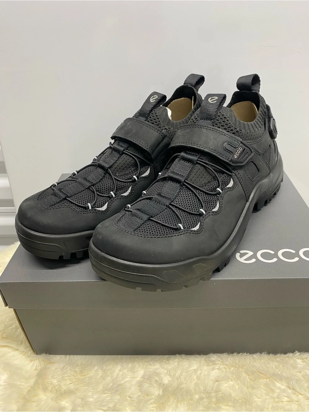 NIB! ECCO Men's Offroad Explorer 2-Strap Rugged Sport Hiking Shoes Size 12-12.5